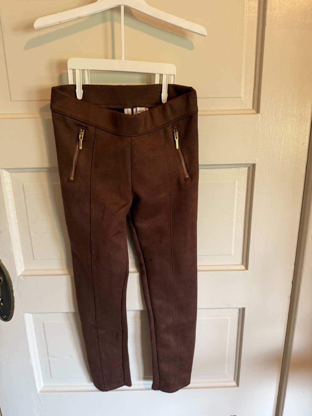 Janie and Jack Brown Faux-Suede Zip Pocket Leggings